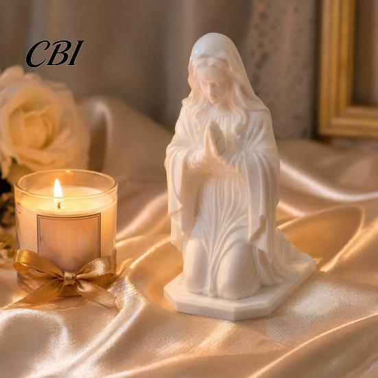 Compact Decorative Figurine Western Realistic Figure Ornament, 3D Printed Sculpture, Matte White Ornament Durable PLA Statue, Stable Hexagonal