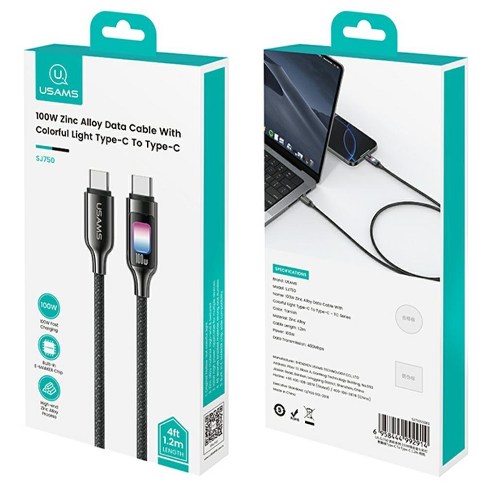 Kabel USB-C do USB-C USAMS 1.2m Szybkie ładowanie Tarnish