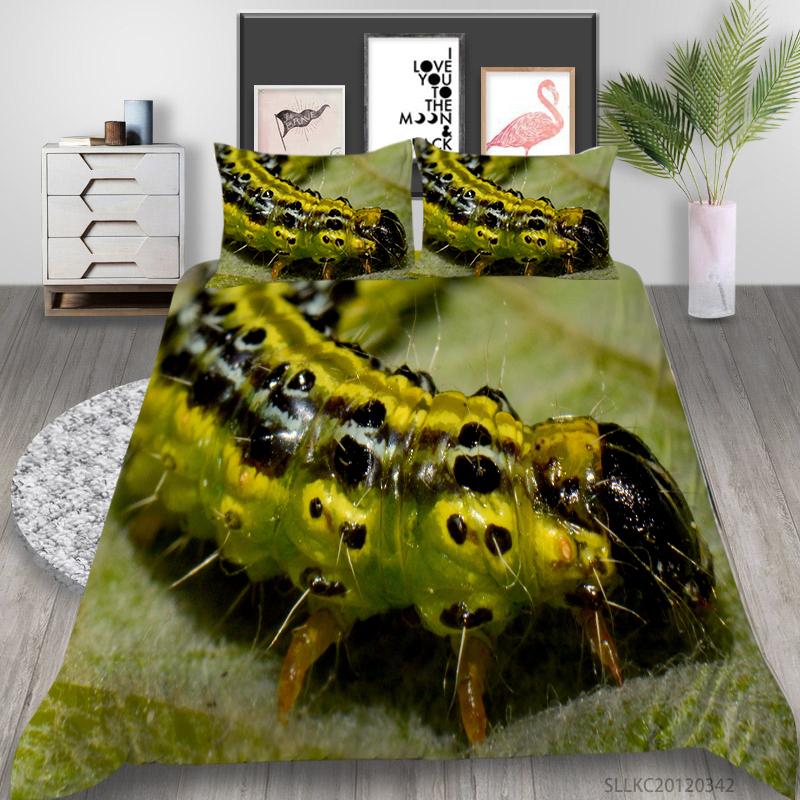 Hot Sell Caterpillar Home Textiles Luxury Bedding Cover Suit Washed Breathable Quilt Cover High Quality Teen Children Highly Duvet Cover
