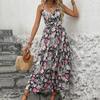 Summer Sexy Strapless Backless A-line Printed Suspender Casual Dresses