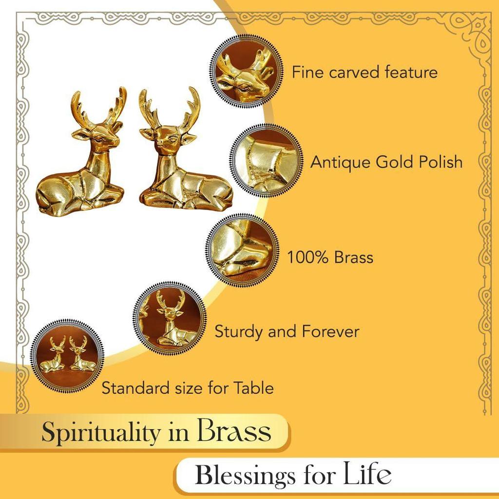 100% чистая латунь Олень Экспонат для домашнего декора Декоративные предметы для гостиной | Экспонат Подарочные предметы для украшения дома