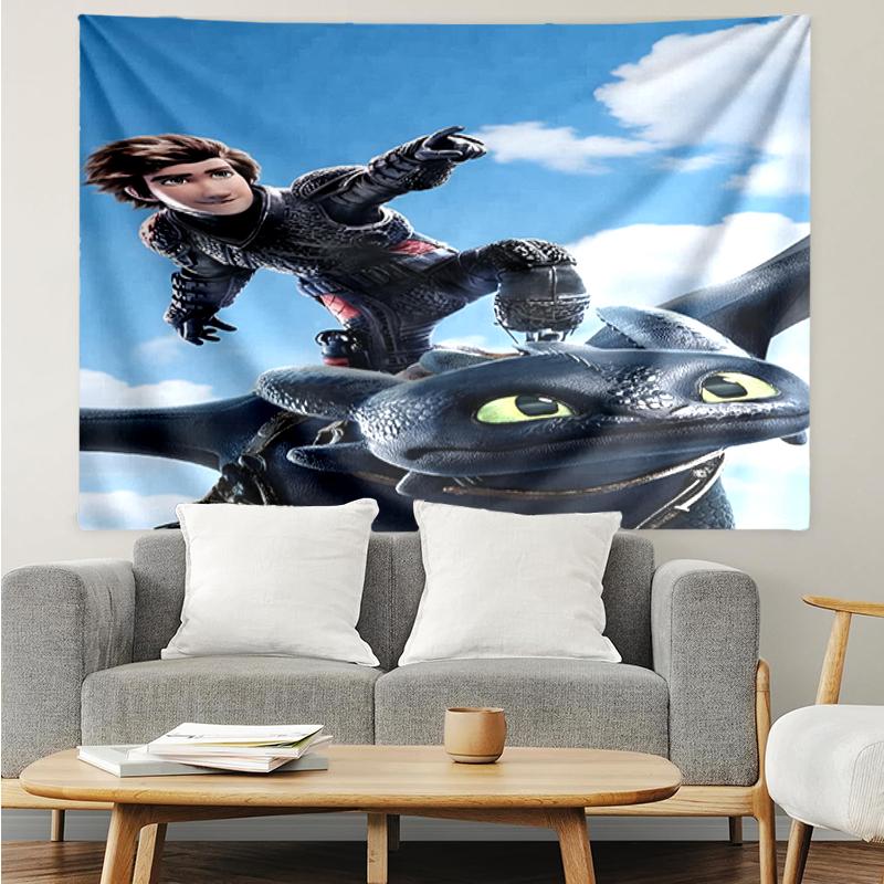 Dragon Print Tapestry, Backdrop, Easy Setup, Ideal for Bedroom, Office & Living Room, with Aesthetic Wall Hanging Decor.