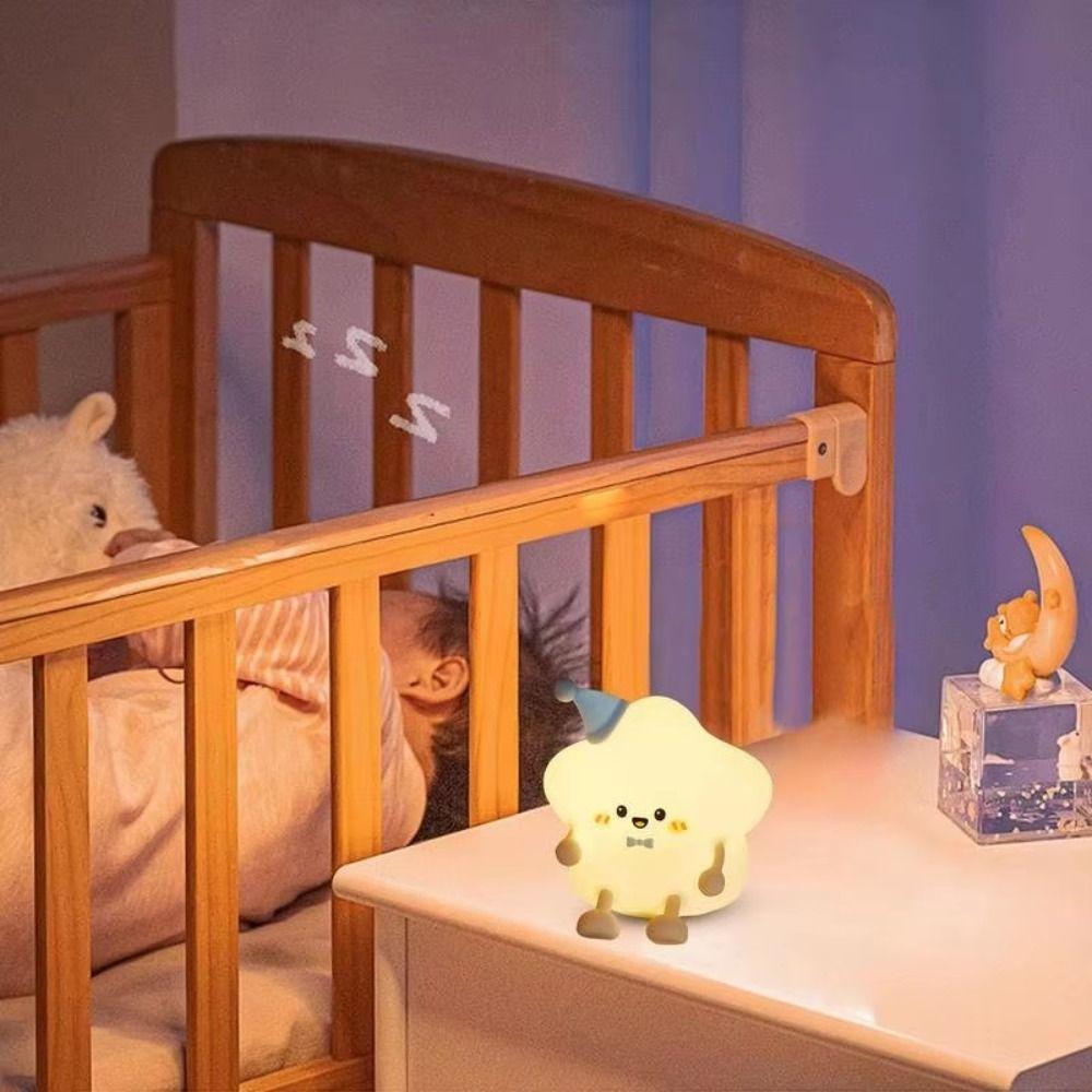 Soft Silicone Sleeping Lamp Colorful Light Bedside Light Cute Touch Table Lamp Kids Room