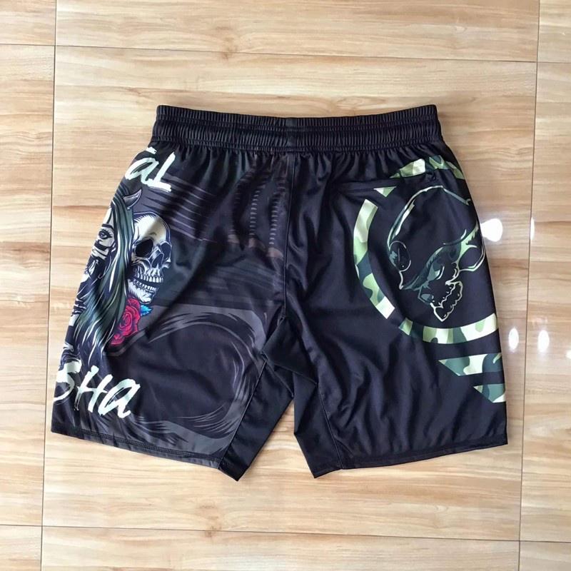 MMA Muay Thai Kickboxing Boxing Shorts Metal Skull UFC Unisex Men Women Kids Pants Fighting Fitness Gym Training Sport Workout