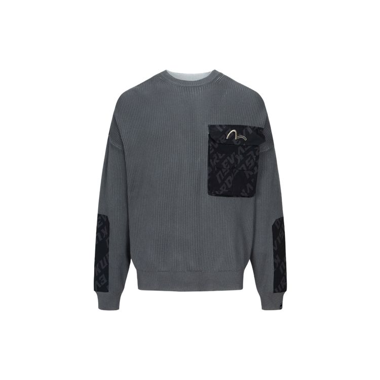 Evisu Свитшот с круглым вырезом, вязаный пуловер, мужская толстовка 2EAGNM3SR5166OSCT