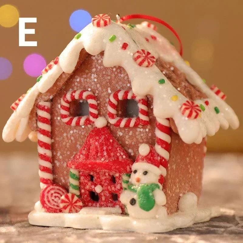 Рождественская елка Модные украшения Товары для дома в виде пряничного домика Креативное украшение для рождественской елки Подвесное украшение для новогодней вечеринки