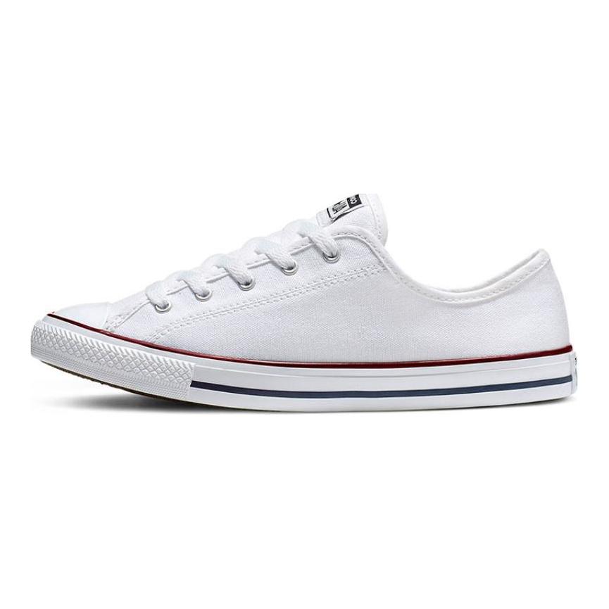 Converse Chuck Taylor All Star Dainty OX Круглый носок На шнуровке Легкие низкие кеды из парусины Женские Белые