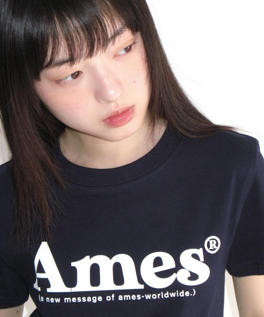 AMES-WORLDWIDE Basic Logo Tee Navy(White)
