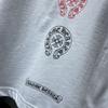 8555 CHROME HEARTS 2025 Лето Новая Высококачественный Хлопок Круглый Вырез Свободный Большой Размер Мужская и Женская Футболка Парная Футболка