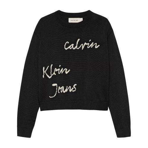 Calvin Klein Childrens/Kids Logo Regular Long-Sleeved Sweater Top
