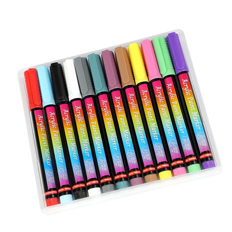 Marker Pens Painting Watercolor Pen Set Colorful Paint Markers, Smooth Art Project marker Pens for Cards Black Papers, 12 12 Colors
