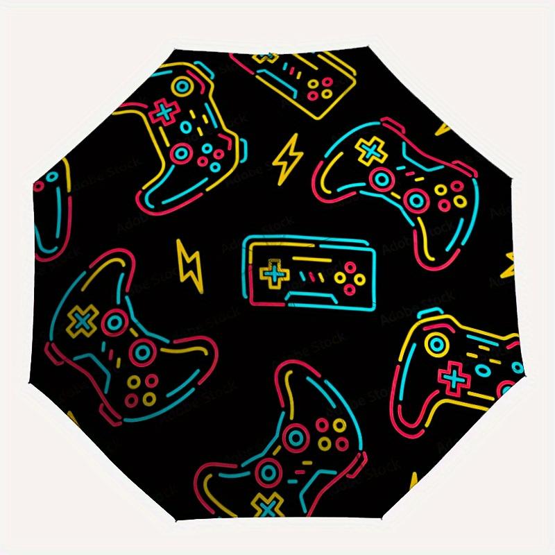 1pc Gaming Controllers Automatic Folding Umbrella - Lightweight, Retractable Design with 8-Rib Durability, Perfect for Outdoor Adventures 15159