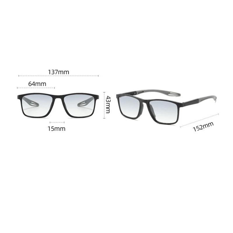 Unisex HD Sports Photochromic Reading Glasses Fashion Non-slip Anti Blue Light Eyeglasses UV Protection Diopter +1.0 TO +4.0