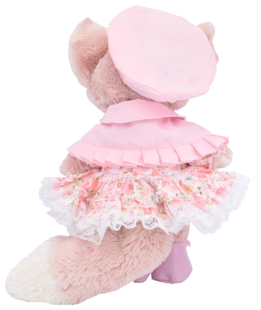 Костюм для переодевания «Плюшевый мишка по почте Алиса Линабель» с плащом-дафлкотом и платьем с цветочным принтом (розовый) (Маленький размер)