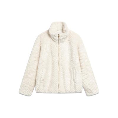 Li Ning Pure Color молния воротник стойка флисовая куртка женские куртки Off-White AJDU002-3