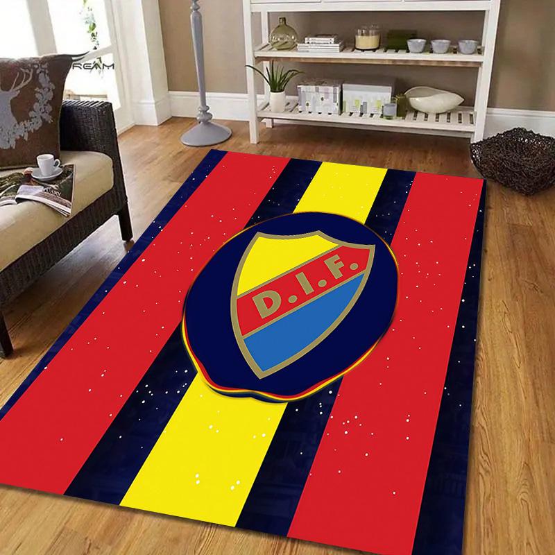 Djurgårdens IF Flannel Pattern Square Carpet,Area Rug,Carpet Rug for Living Room Bedroom Sofa Playroom Decor,Non-slip Floor Mat