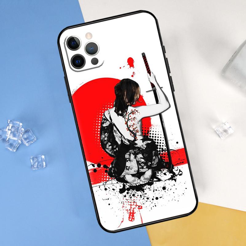 Японский Самурай Ниндзя Чехол для Телефона Для iPhone 15 Pro 16 Pro 11 13 14 Pro Max 12 Mini XR 16 15 Plus 16e Защитный Корпус