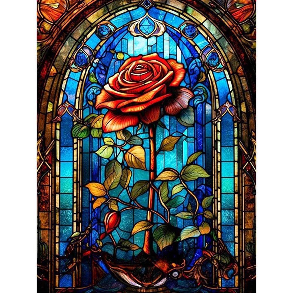 Disney 5D DIY Diamond Painting Decorations Rose Themed Stained Window Art Illustrations Diamond Embroidery and Rhinestone Cross Stitch Sets Handmade