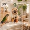 Parrot Beak Care Toy Chew Toy, Pine Cone Corn Cob Bird Rattan Ball Foraging Cage Accessories for Conure Parakeet Cockatiel Budgie Natural