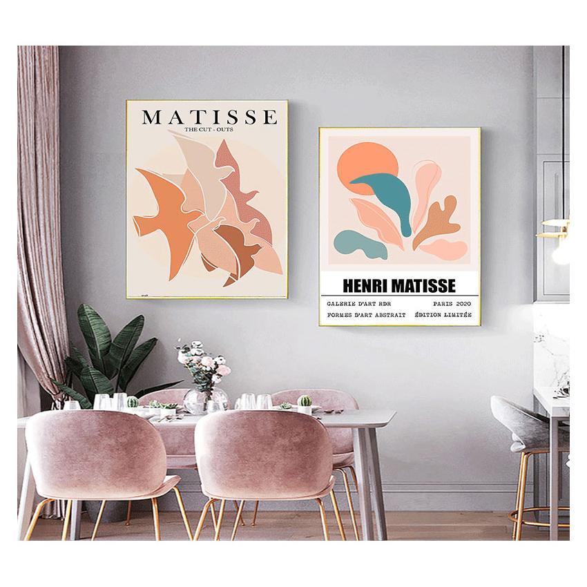 Линии стены искусства холст картины плакаты на скандинавскую тему и принты настенные панно для декора гостиной классический Матисс абстрактные листья