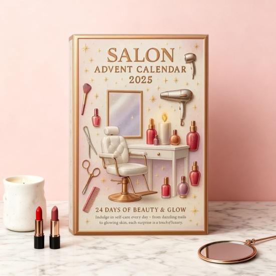 Салонный Адвент-календарь 2025 24 дня Акриловая коробка-украшение с сюрпризами на тему красоты Обратный отсчет до Рождества