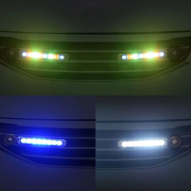 2pcs Car LED Daytime Headlight With Wind Powered Fan Floodlights Auxiliary Lighting Motorcycle Lamp For Enhanced Visibility