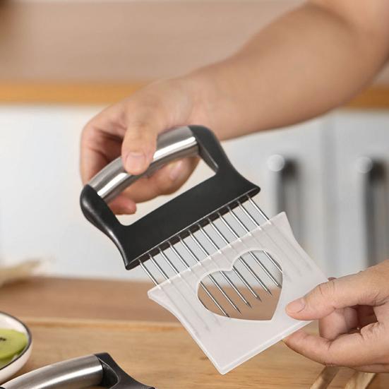 Держатель для лука-слайсера для легкой нарезки и хранения лукорезка из нержавеющей стали для томатов