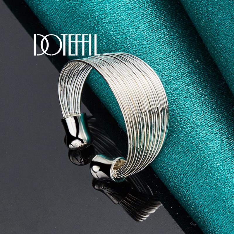 Кольцо из стерлингового серебра 925 пробы с несколькими линиями, модные свадебные украшения