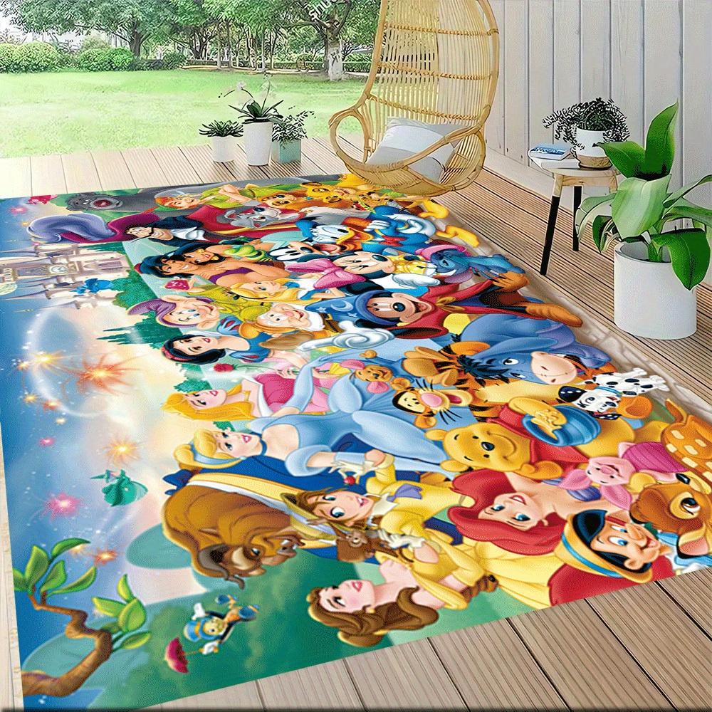 1pc Mickey-Mouse-and-Minnie-(10)_01 Carpet Area Rug, Bedroom, and Playroom - Durable, Stain-Resistant, and Easy To Clean, Living Room, Laund