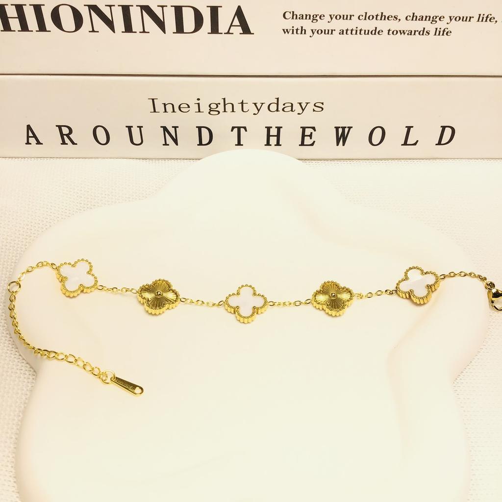 13 мм браслет с четырьмя листьями клевера и пятью цветами 18 карат модный высококачественный женский браслет