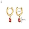 Серьги-кольца из серебра 925 пробы Модные серьги-кольца Золотые серьги с подвеской из кристалла цвета розовой розы Высококачественные женские украшения Подарки