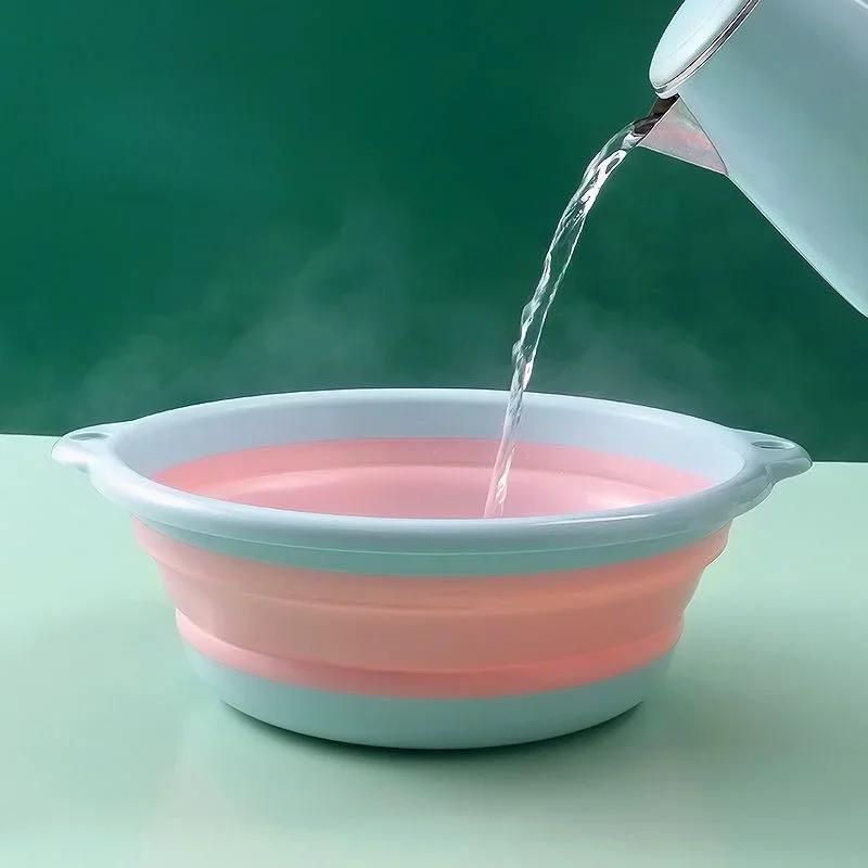 Портативное складное ведро для мытья лица, стирки и путешествий, компактный и прочный резервуар для воды