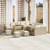 VidaXL 14-piece Garden Sofa Set Beige Polyrattan, Modular Sofa for Garden and Terrace, UV-resistant, 3363761
