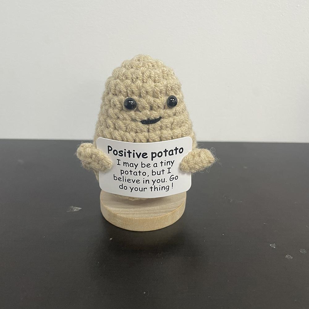 Handmade Positive Potatoes Doll With Card Home Decoration Knitting Penguin Bee Potato Doll Ornament Christams Party Room Decor