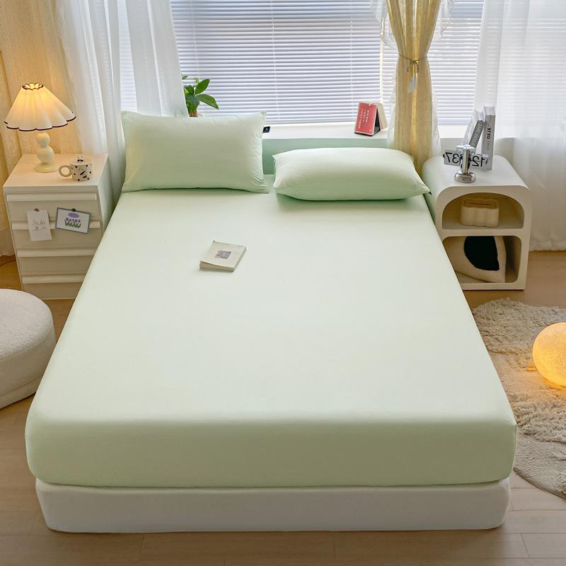 Pure Cotton Solid Color Single Product Fitted Sheet Bed Cover Dust Cover Bed Bag Protective Cover