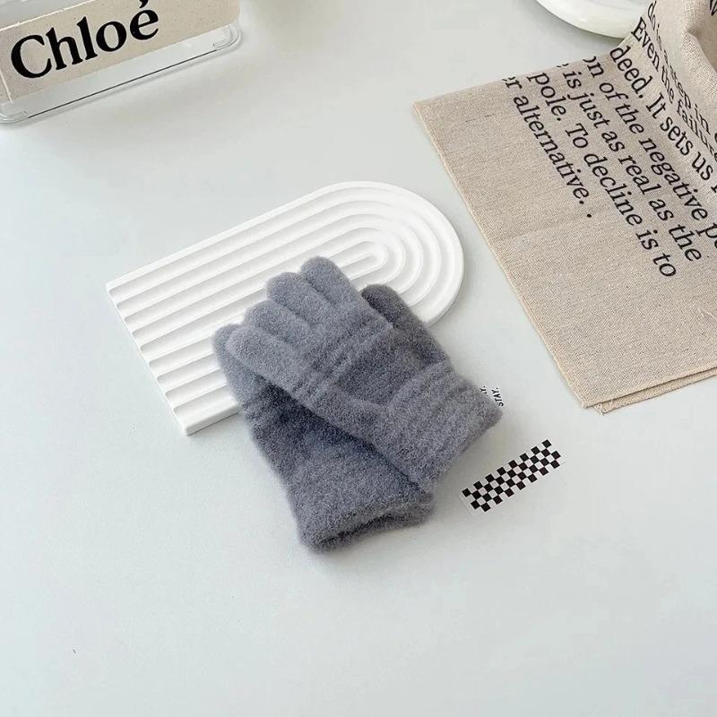 2-6 лет Детские теплые перчатки Осень Зима Защита от холода Утолщенные для мальчиков и девочек Дети из детского сада Перчатки с пятью пальцами