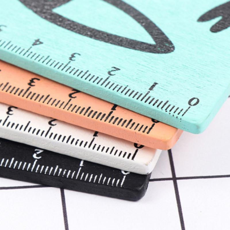 1 шт. Милый кавайный черный котенок прямая линейка деревянные инструменты мультфильм швейные чертежи офис школьные канцелярские принадлежности