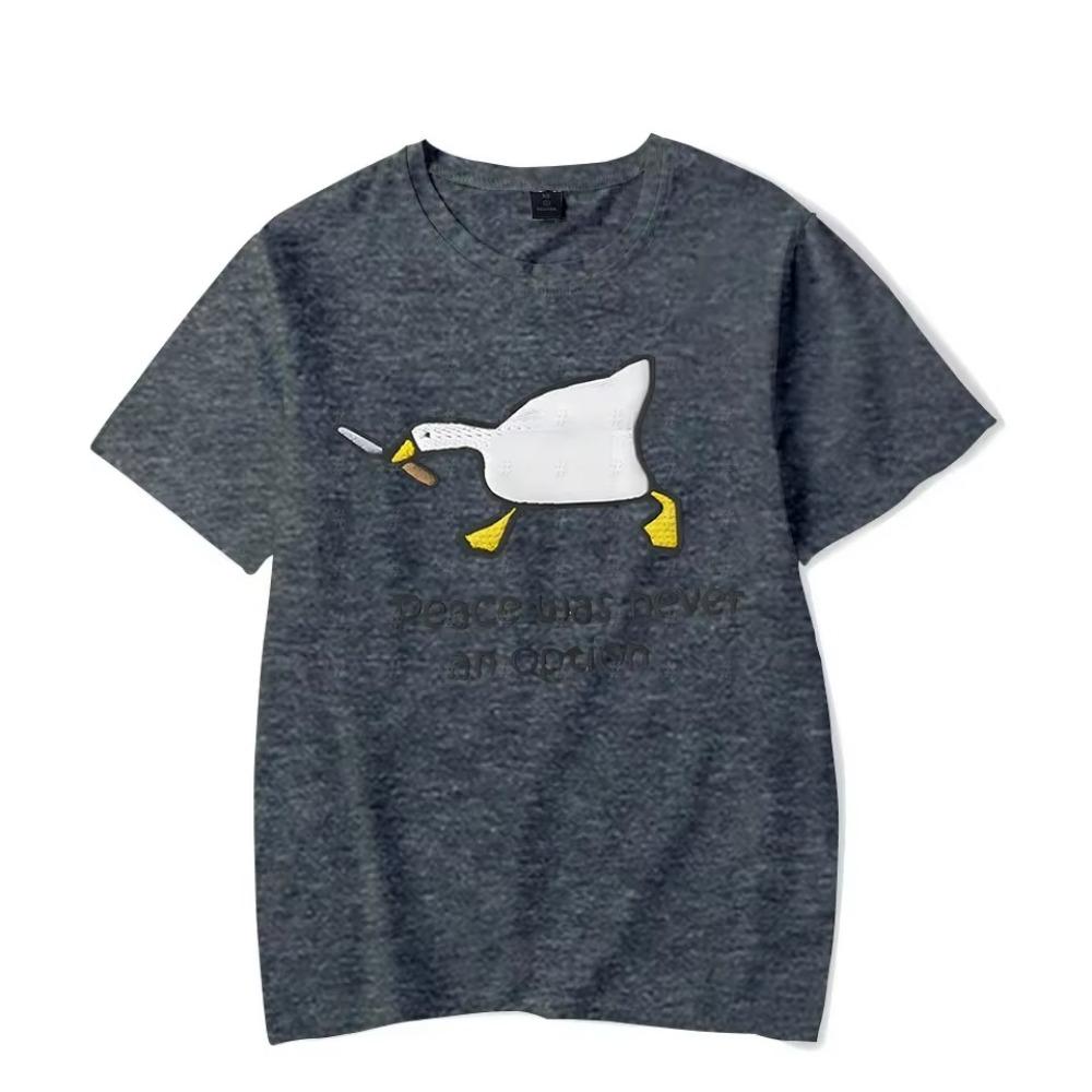 Мир никогда не был вариантом Принты Футболки для мужчин Одежда Мультяшный гусь Женская Мужская одежда Короткий рукав Аниме Унисекс Футболки