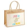 Sac de plage - PLANETEE - jute avec poche Skate J'peux pas - Coton - 43x33 cm - Imprimé en France