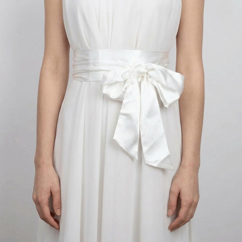 Ethnic Style Satin Ribbon Belt Adjustable Wide Waistband Lace Up Waistband Dress