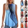 Women's Fashion Casual Sleeveless Vest Vintage Print Crew-neck Sleeveless Top