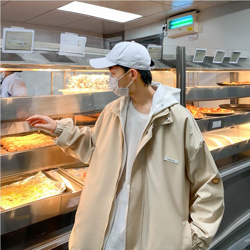 Новая весенне-осенняя куртка из двух частей с капюшоном, мужская модная одежда большого размера, куртка в гонконгском стиле для пар