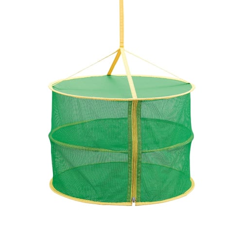 Aimedia Compact Foldable Drying Net, 2-Tier Foldable Drying Net, 42cm, for Dried Fish, Drying Basket, Drying Net, for Dried Vegetables, Dried Fruits,