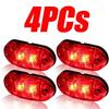 2/4pcs LED Side Marker Lights For Trailer Trucks Cars Waterproof Oval Side Clearance Warning Light Red Orange Lamp Led