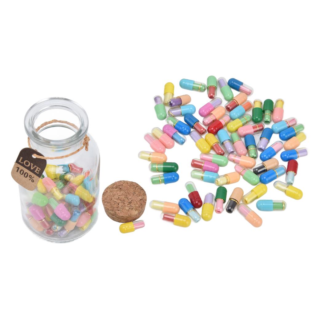 100pcs Pills Letters Message In A Bottle Love Letter Message for Couples Lovers Family Friends