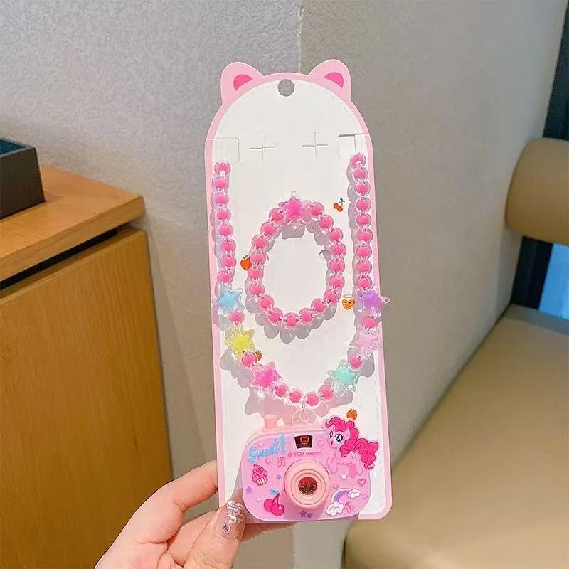 Детская светящаяся проекционная камера-ожерелье-игрушка - милый подарок из бисера для маленьких девочек