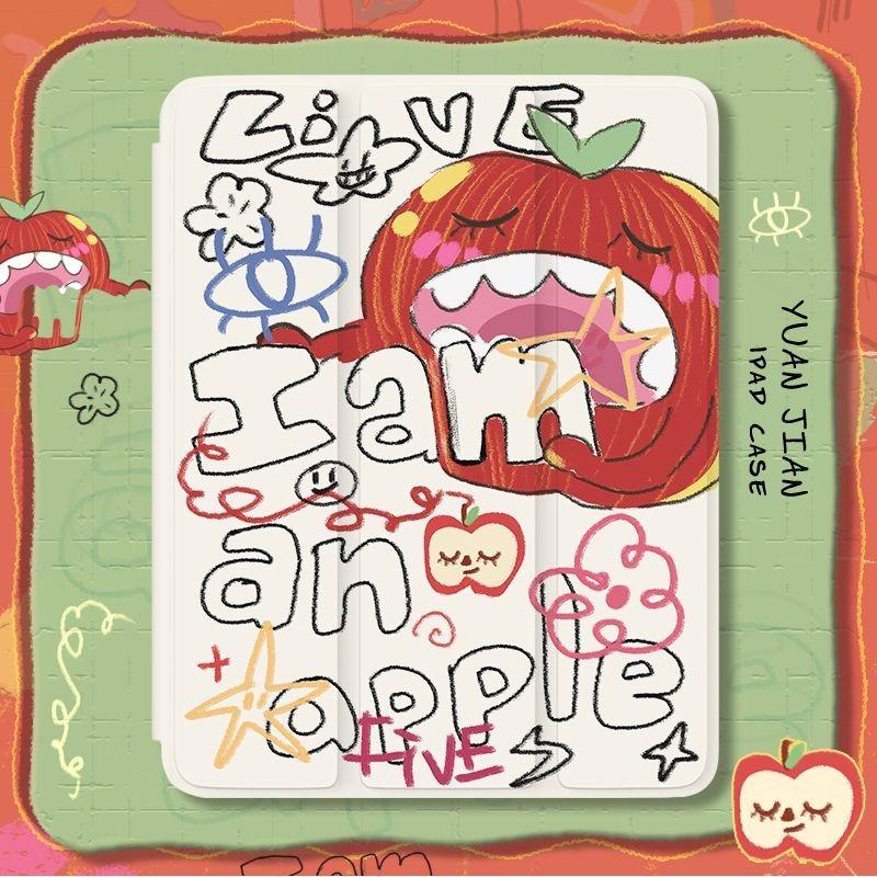 Высококачественный смарт-чехол для iPad с креативным рисунком каракулей Apple для iPad Air6 11 13 Air4 Air5 10,9 2021 9, 8, 7, 10,2 с подставкой для карандашей