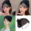 Vintage European Styles Fascinator Hats for Women Headband with Bowknot Headdress Cosplay Costume Hair Accessory