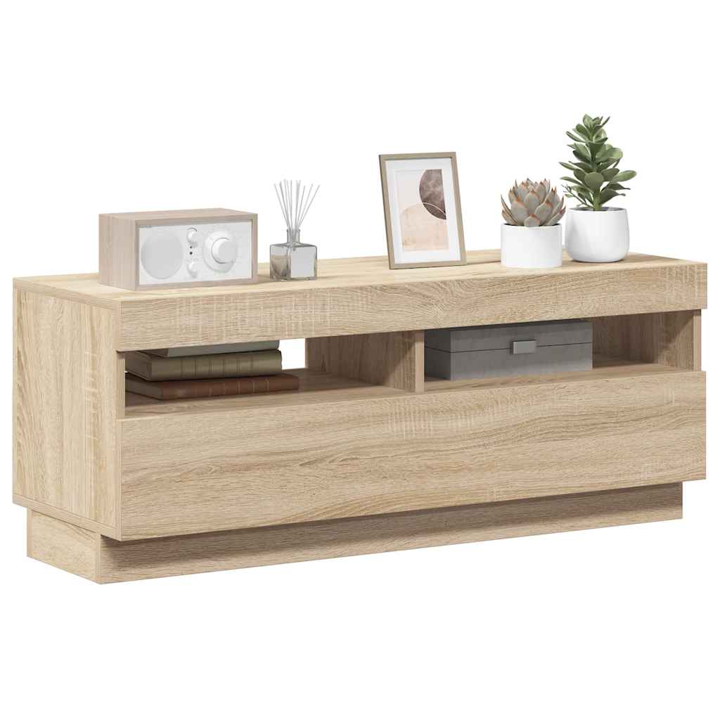 Vidaxl Szafka Tv Z Oświetleniem Led, Dąb Sonoma, 100X35X40 Cm