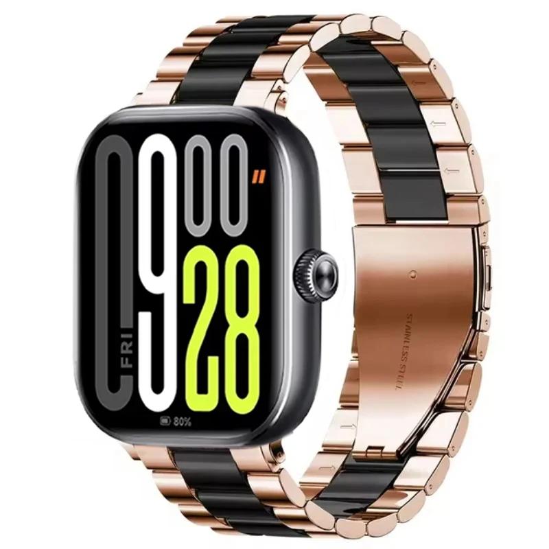 Металлический ремешок для Redmi Watch 5/Redmi Watch 4 Регулируемый браслет из нержавеющей стали для Xiaomi Mi Band 9 Pro/Mi Band 8 Pro